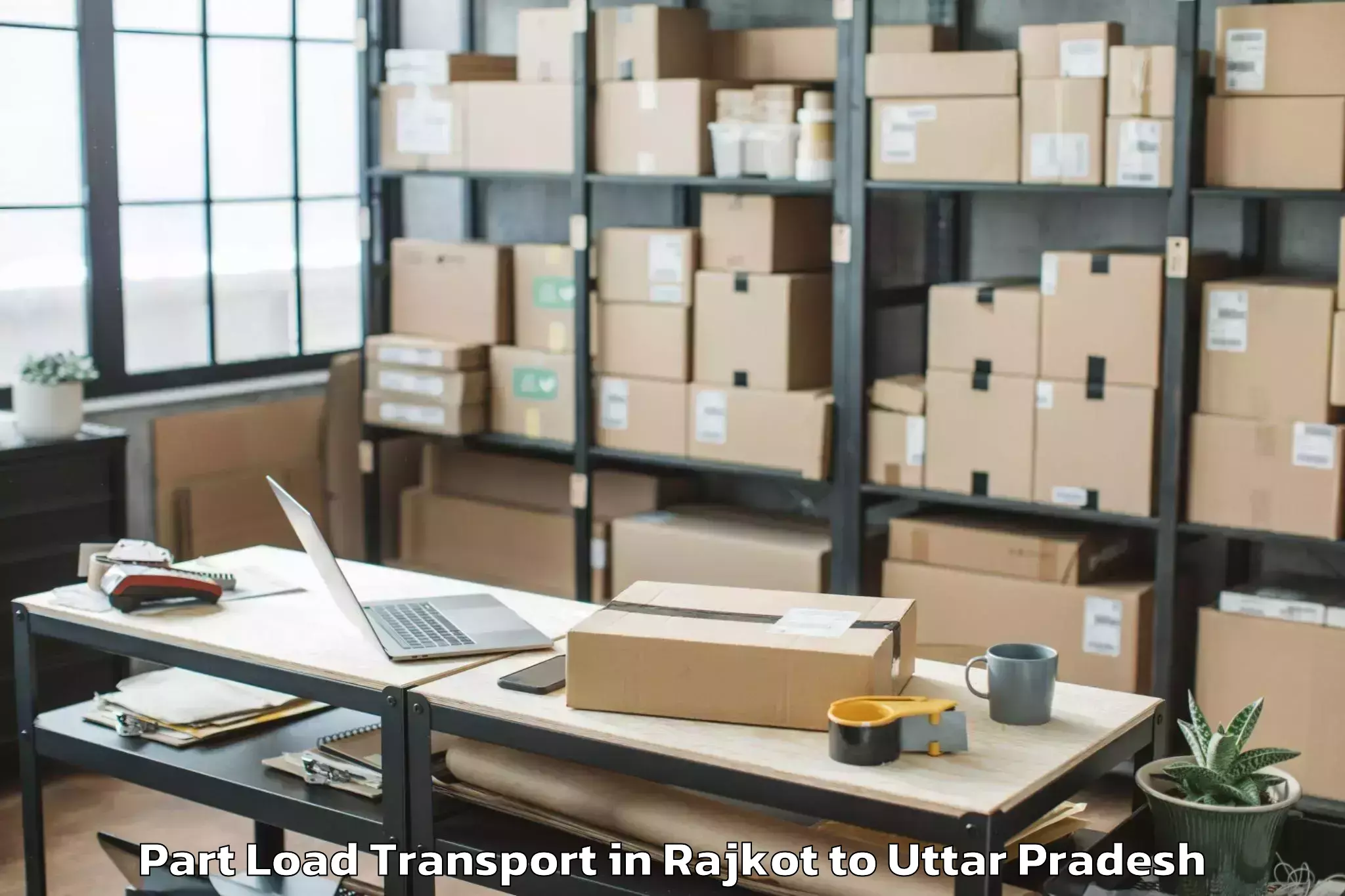 Book Rajkot to Shishgarh Part Load Transport Online